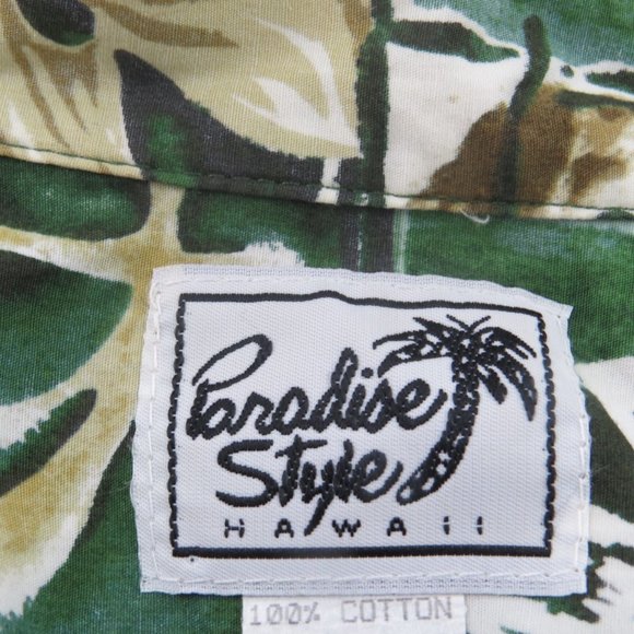 Vintage Hawaiian Shirt - Turtle and Tribal Pattern Paradise Style - Men's Large - Picture 11 of 12